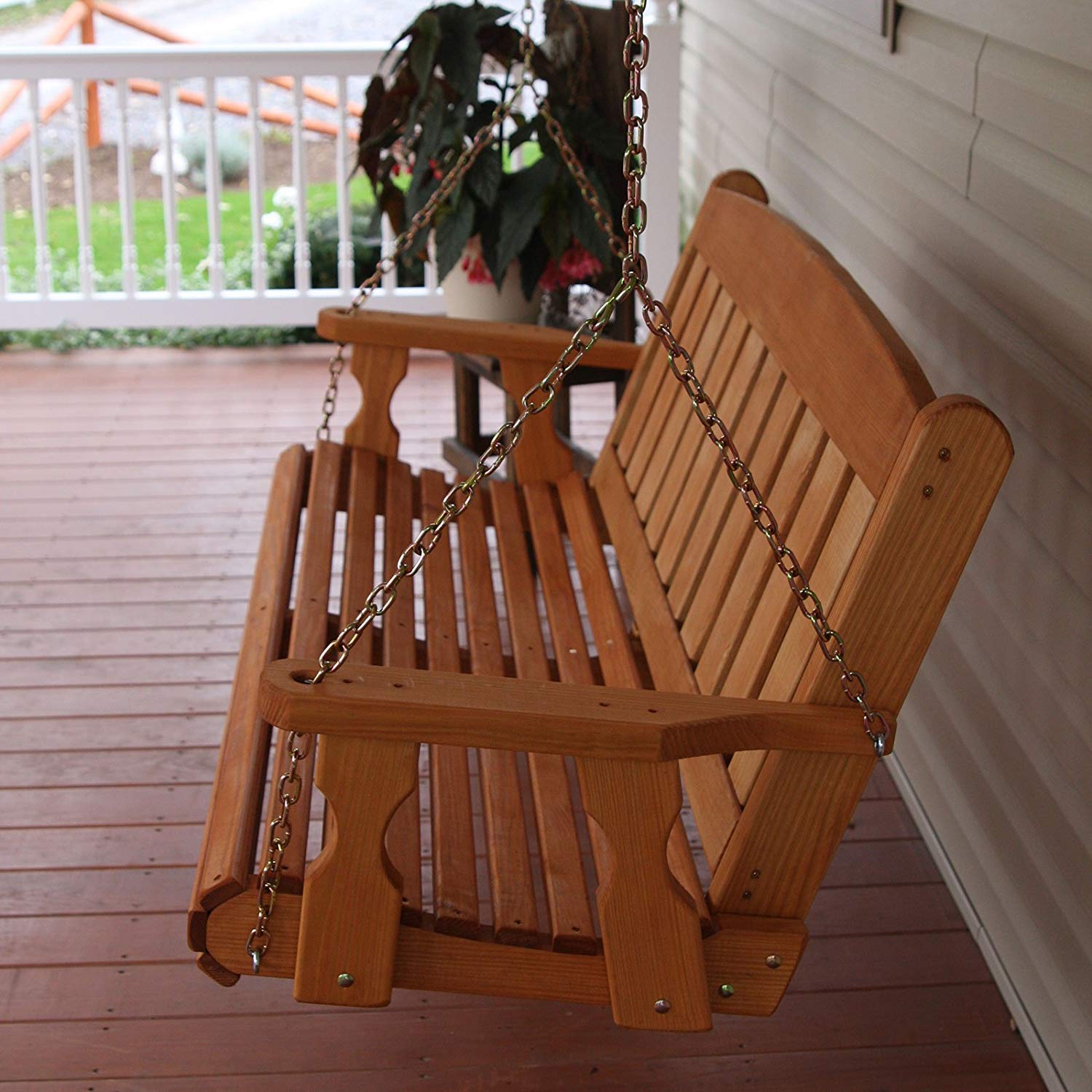 Amish Casual Heavy Duty 800 Lb Mission 5ft. Treated Porch Swing - Cedar Stain