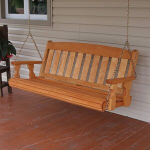 Amish Casual Heavy Duty 800 Lb Mission 5ft. Treated Porch Swing - Cedar Stain