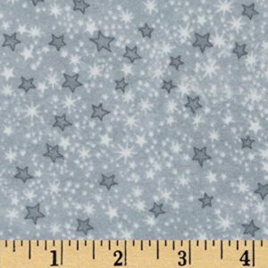 comfy flannel stars grey, fabric by the yard