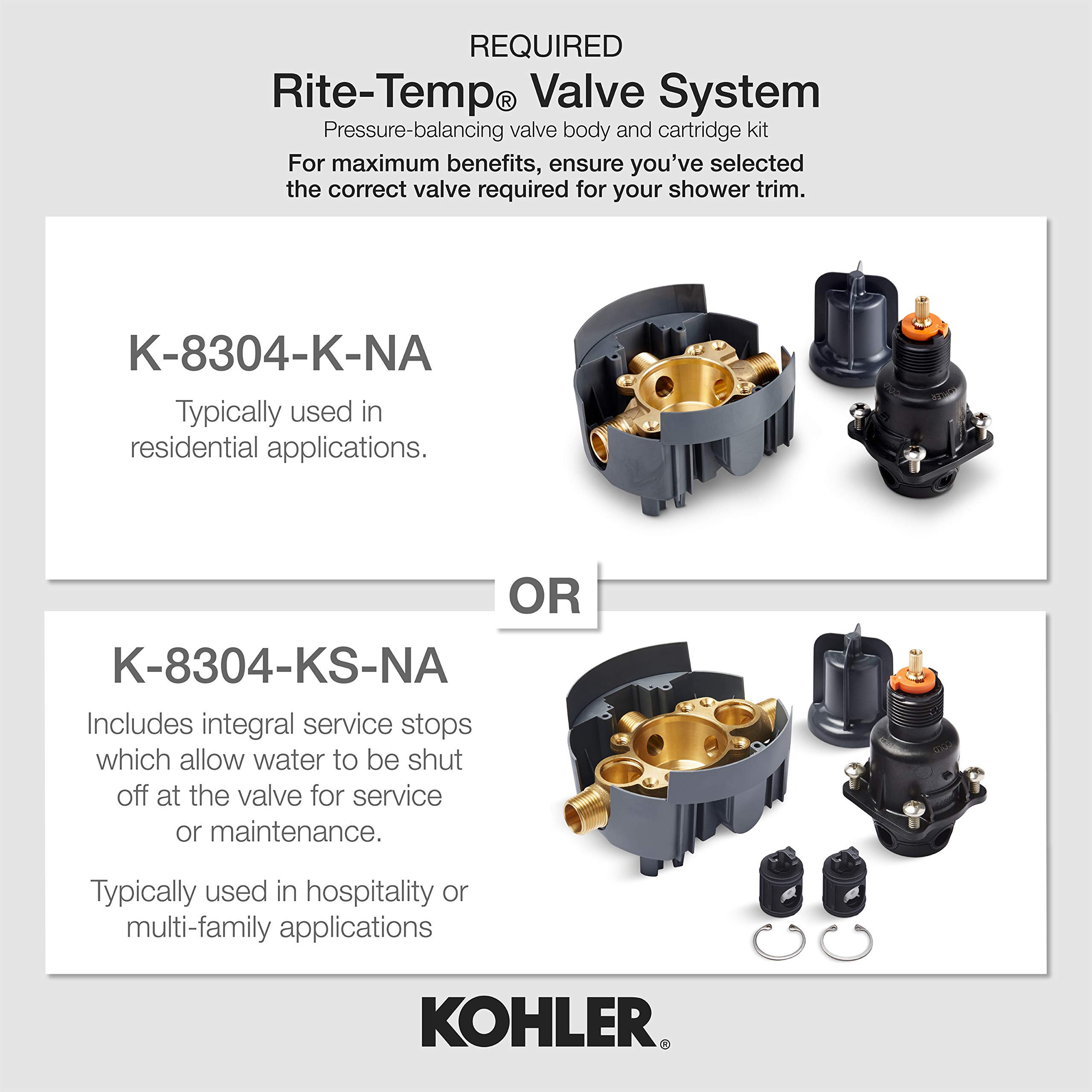 KOHLER Devonshire Rite-temp Bath and Shower Trim with Npt Spout and 1.75 Gpm Showerhead