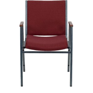 Flash Furniture 4 Pack HERCULES Series Heavy Duty Burgundy Patterned Fabric Stack Chair with Arms