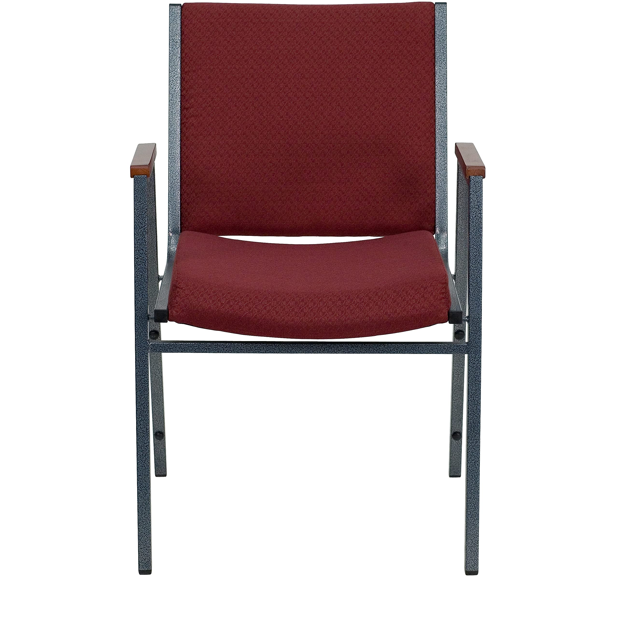 Flash Furniture 4 Pack HERCULES Series Heavy Duty Burgundy Patterned Fabric Stack Chair with Arms