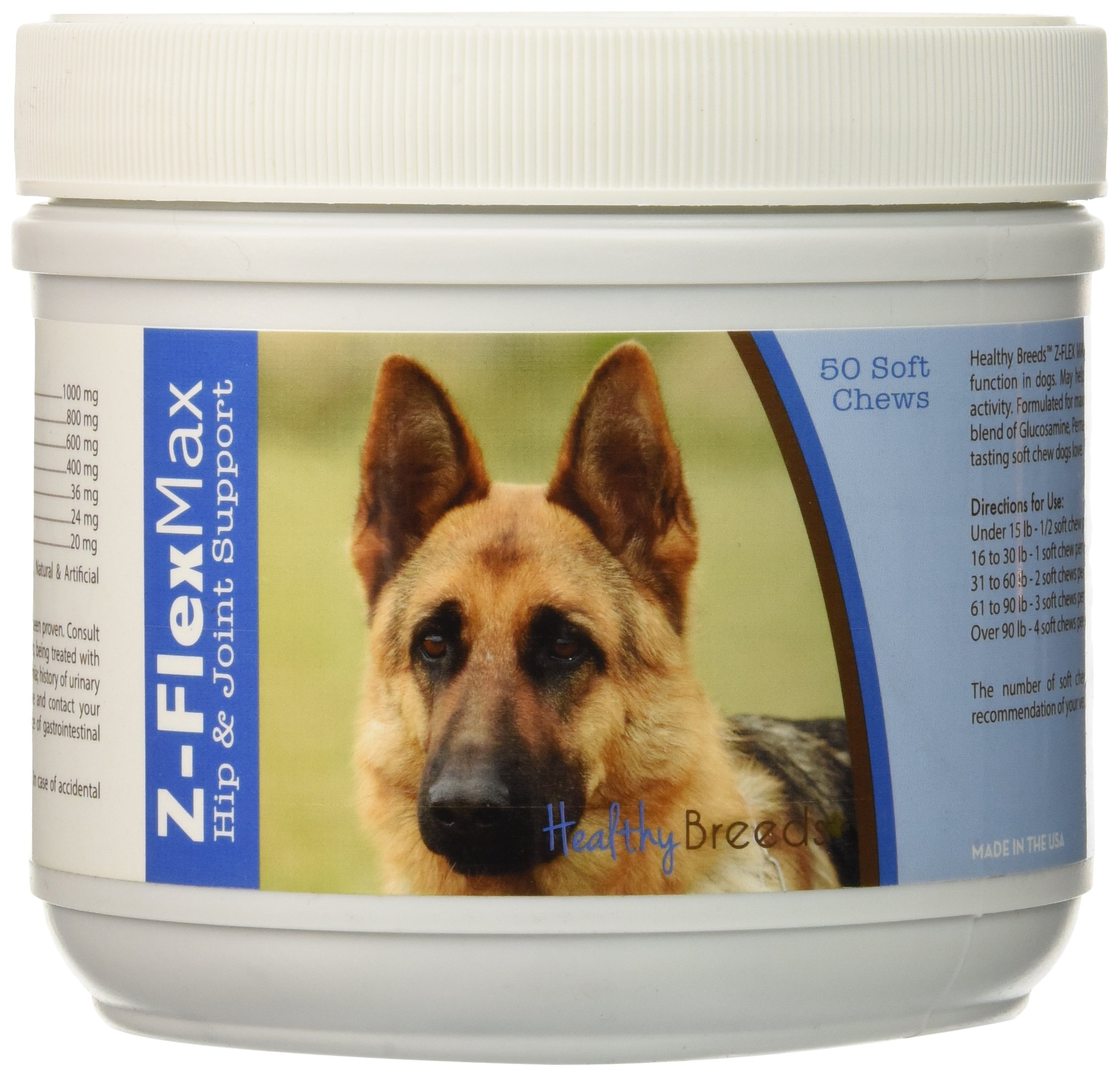 Healthy Breeds German Shepherd Z-Flex Max Hip and Joint Soft Chews 50 Count