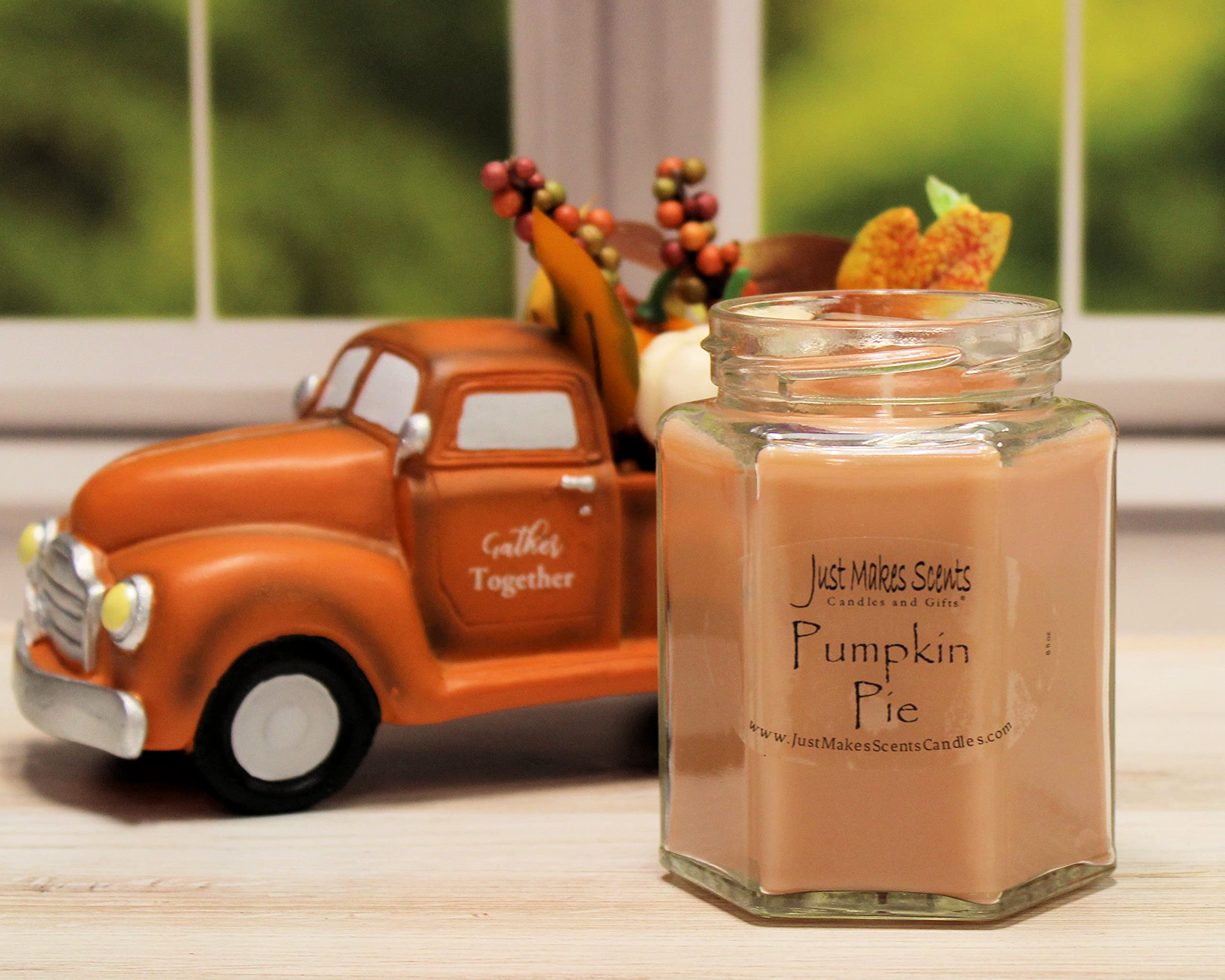 Pumpkin Pie Scented Blended Soy Candle | Hand Poured Fall Fragrance Candles | Made in The USA by Just Makes Scents