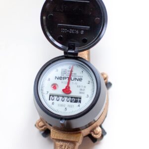 Neptune T-10 3/4" (5/8" x 3/4") Direct Read Bronze Meter with Couplings - Measuring in Cubic Feet