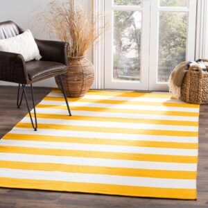 SAFAVIEH Montauk Collection Accent Rug - 2'6" x 4', Black & Ivory, Handmade Flat Weave Boho Farmhouse Cotton Stripe, Ideal for High Traffic Areas in Entryway, Living Room, Bedroom (MTK712D)