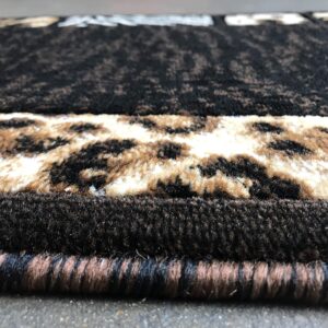 Masada Rugs Animal Skin Leopard Border Door Mat Rug Black Design 73 Skinz (2 Feet X 3 Feet 4 Inch