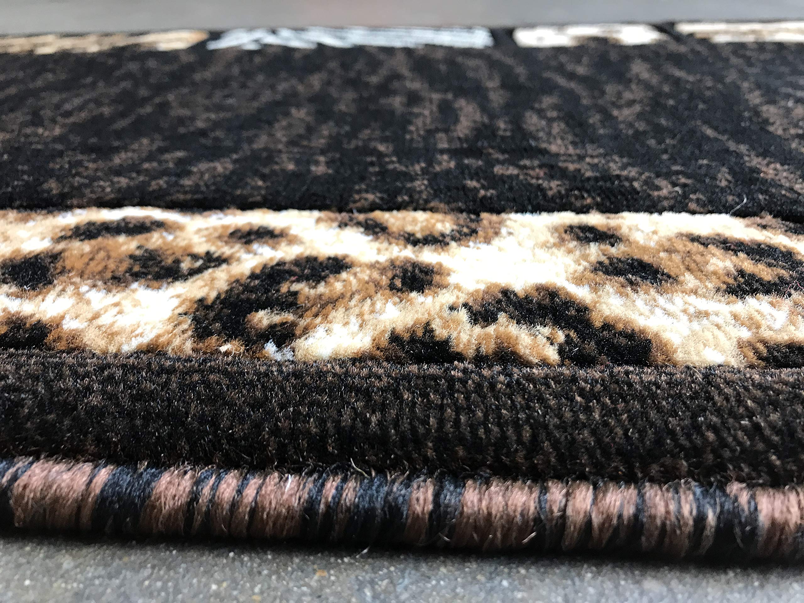 Masada Rugs Animal Skin Leopard Border Door Mat Rug Black Design 73 Skinz (2 Feet X 3 Feet 4 Inch