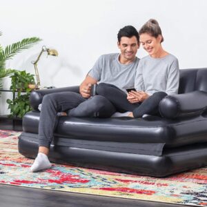 Bestway 75054 Multipurpose Sofa, 188 x 152 x 64 cm, PVC, Black, 74 x 60 x 25 inch