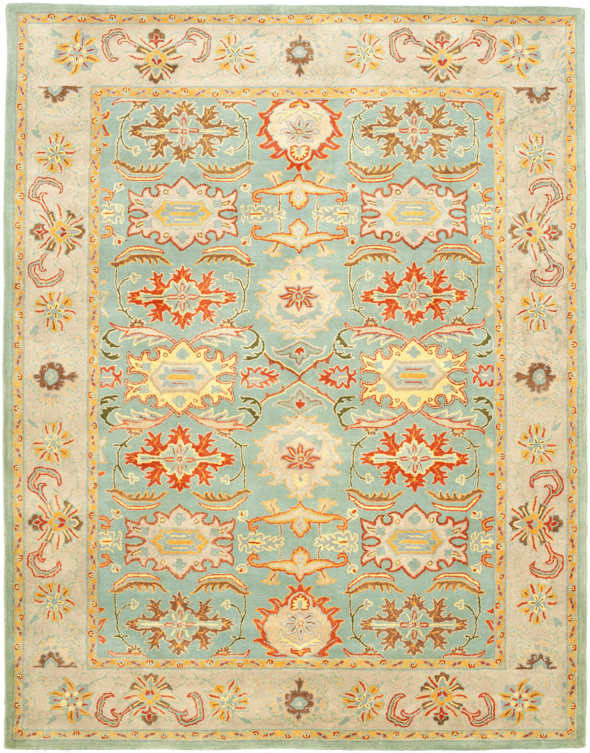 SAFAVIEH Heritage Collection Area Rug - 9'6" x 13'6", Rust & Beige, Handmade Traditional Oriental Wool, Ideal for High Traffic Areas in Living Room, Bedroom (HG734D)