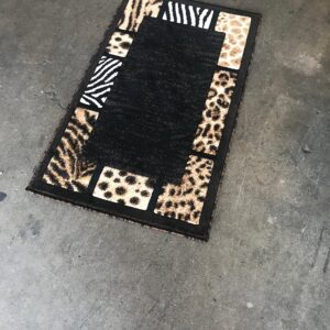 Masada Rugs Animal Skin Leopard Border Door Mat Rug Black Design 73 Skinz (2 Feet X 3 Feet 4 Inch