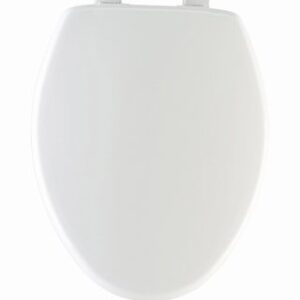 Mayfair Slow Close Elongated White Plastic Toilet Seat