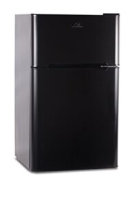 commercial cool ccrd32b compact double door refrigerator with true freezer, 3.2 cu. ft. mini fridge, black