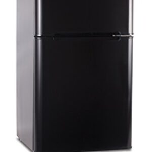 Commercial Cool CCRD32B Compact Double Door Refrigerator with True Freezer, 3.2 Cu. Ft. Mini Fridge, Black