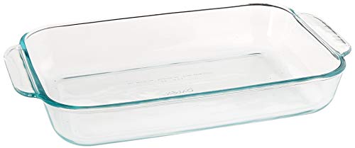 Pyrex, Clear Basics 2 Quart Glass Oblong Baking Dish, 11.1 in. x 7.1 in. x 1.7 in, 2 QT Rectangular