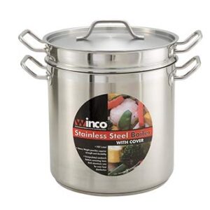 Winco SSDB-12 12 Qt. Master Cook Double Boiler W/ Cover, Stainless - Double Boilers-SSDB-12