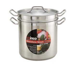 winco ssdb-12 12 qt. master cook double boiler w/ cover, stainless - double boilers-ssdb-12