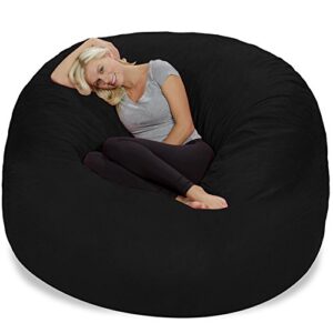 Chill Sack Bean Bag Chair: Giant 6' Memory Foam Furniture Bean Bag - Big Sofa with Soft Micro Fiber Cover, Black