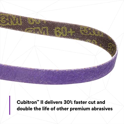 3M Cubitron II File Belt, 33439, 60+ Grit, 3/8 in x 13 in, Pack of 10 File Belts, Resin Bonded, Spot Weld Removal