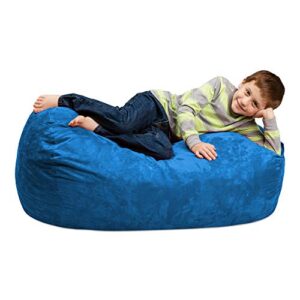 chill sack kid's memory foam bean bag lounger, royal blue