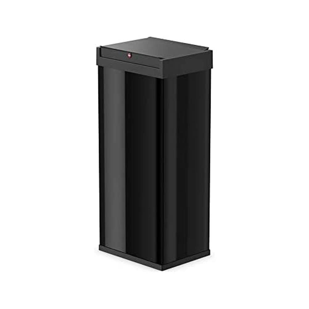 Hailo Big-Box Swing XL Waste bin | 1 x 52 liters / 13.7 gallons | Self-Closing Swing lid | Steel Sheet | Bin Liner Clamping Frame | Waste bin Kitchen Rectangular | Made in Germany | Black