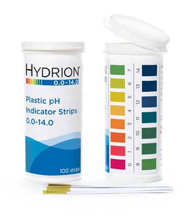 Hydrion (9800) Spectral 0-14 Plastic pH Strips 100 ct Vial with Flip top 6pk