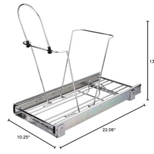 Hardware Resources 35 or 50 Quart Single Pullout Waste Container System, Polished Chrome