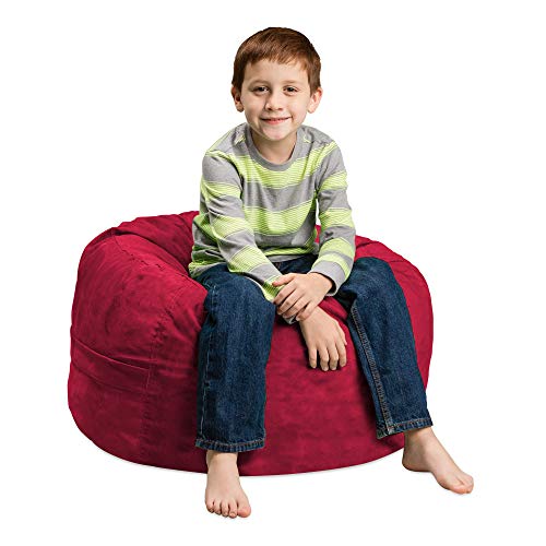 Chill Sack Kid's Memory Foam Bean Bag Chair, Cinnabar