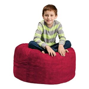 chill sack kid's memory foam bean bag chair, cinnabar