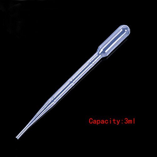 Rienar White 3ML Disposable Plastic Eye Dropper Set Transfer Graduated Pipettes (20 PCS)