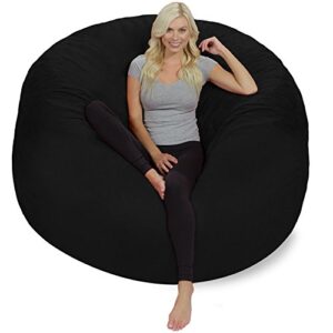 Chill Sack Bean Bag Chair: Giant 6' Memory Foam Furniture Bean Bag - Big Sofa with Soft Micro Fiber Cover, Black