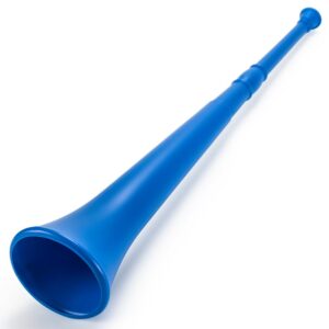 vuvuzela plastic stadium horn, 26-inches - collapsible air horn - party supplies, favors, & accessories – noisemakers for sporting events, graduation, and games (blue)