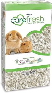 carefresh 99% dust-free white natural paper small pet bedding with odor control, 10l, white