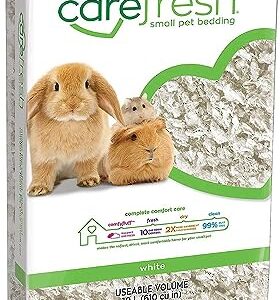 carefresh 99% Dust-Free White Natural Paper Small Pet Bedding with Odor Control, 10L, White