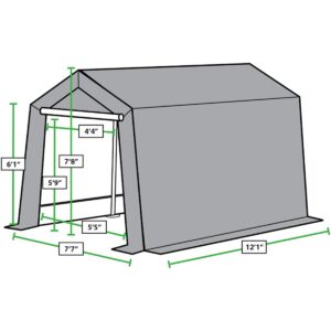 King Canopy Storage Shed 7-Feet x 12-Feet Fitted Replacment Cover, Green