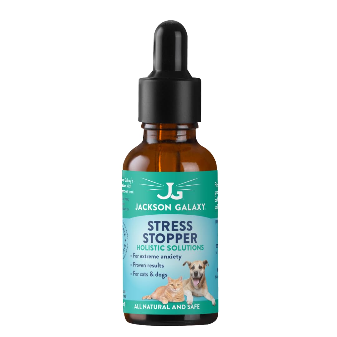 Jackson Galaxy: Stress Stopper (2 oz.) - Pet Solution - Promotes Sense of Safety During Short-Term Stress - Can Keep Pet Calm and Grounded - All-Natural Formula - Reiki Energy