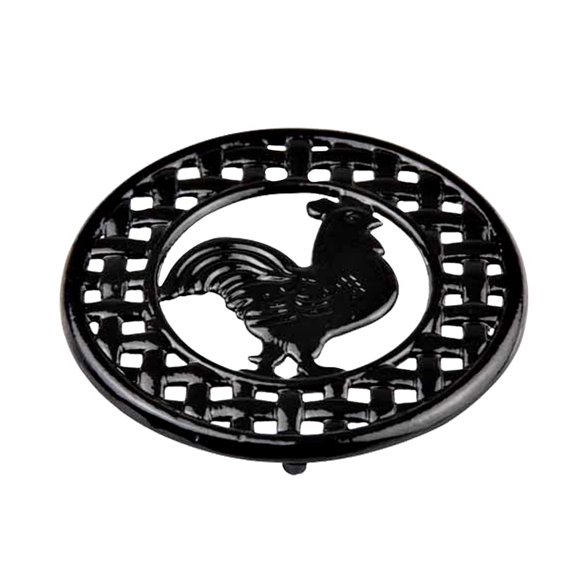 Home Basics Cast Iron Rooster (Black) Trivet, 8" x 8" x .62"