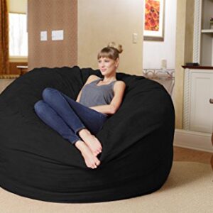 Chill Sack Bean Bag Chair: Giant 6' Memory Foam Furniture Bean Bag - Big Sofa with Soft Micro Fiber Cover, Black