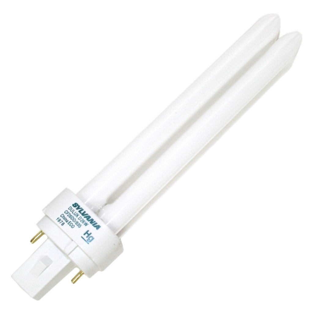 Sylvania (10 Pack) 21114 CF26DD/835/ECO 26-Watt 3500K 2-Pin Double Tube Compact Fluorescent Lamp, 10 Count (Pack of 1), White