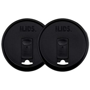 ilids mason jar drink lid, wide mouth, black, pack of 2