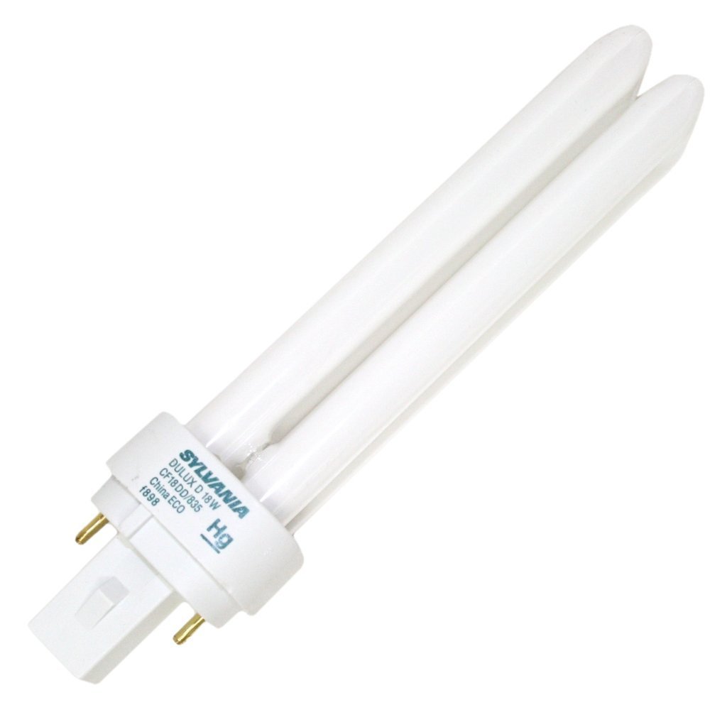 Sylvania (10 Pack) 21110 CF18DD/835/ECO 18-Watt 3500K 2-Pin Double Tube Compact Fluorescent Lamp, 10 Count (Pack of 1), White