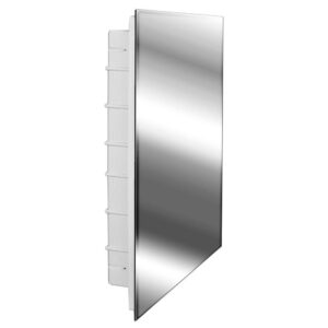 glacier bay spacecab 16 in. x 26 in. recessed frameless medicine cabinet with polished edge