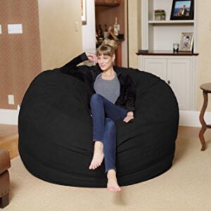 Chill Sack Bean Bag Chair: Giant 6' Memory Foam Furniture Bean Bag - Big Sofa with Soft Micro Fiber Cover, Black