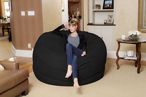 Chill Sack Bean Bag Chair: Giant 6' Memory Foam Furniture Bean Bag - Big Sofa with Soft Micro Fiber Cover, Black