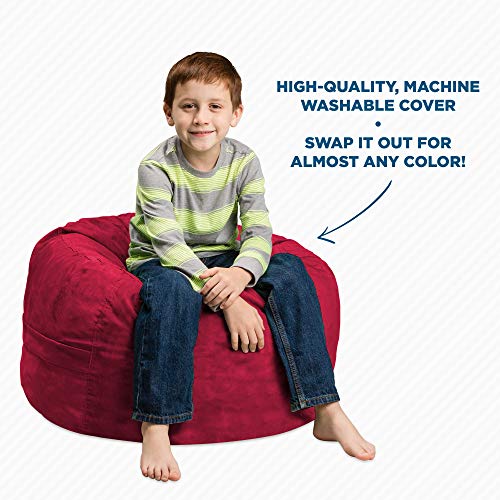 Chill Sack Kid's Memory Foam Bean Bag Chair, Cinnabar