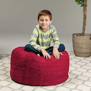 Chill Sack Kid's Memory Foam Bean Bag Chair, Cinnabar