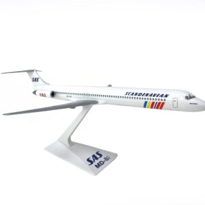 Flight Miniatures SAS Scandinavian Mcdonnell Douglas MD-80 1:200 Scale - Plastic Snap-Fit Model Airplane - Collectible Replica of SAS Scandinavian Aircraft Part #AMD-08000H-014