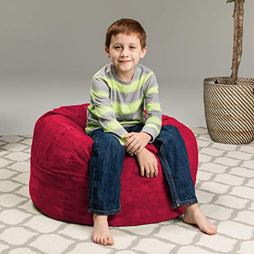 Chill Sack Kid's Memory Foam Bean Bag Chair, Cinnabar