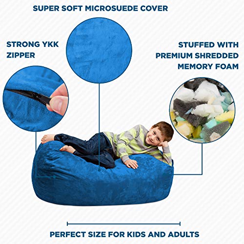 Chill Sack Kid's Memory Foam Bean Bag Lounger, Royal Blue