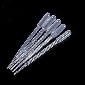 rienar white 3ml disposable plastic eye dropper set transfer graduated pipettes (20 pcs)